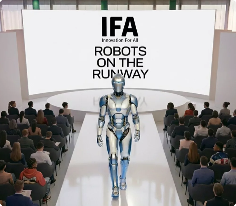 Official IFA 2026 promotional artwork previewing robots and humanoids in Berlin