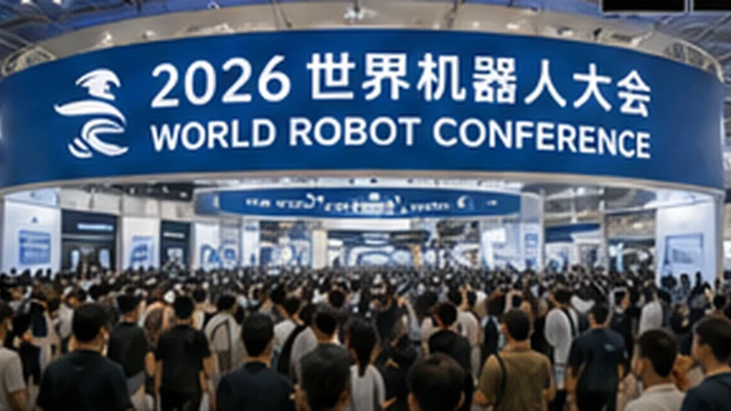 RoboMorrow editorial visualization of a robotics conference in China, illustrating conflicting humanoid market datasets.