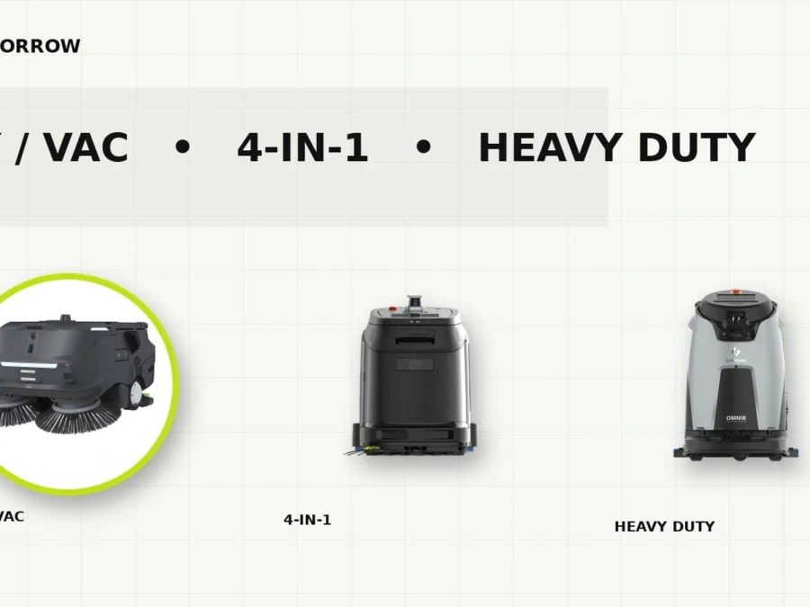 Commercial cleaning robot types — dry cleaning, 4-in-1 and autonomous scrubber