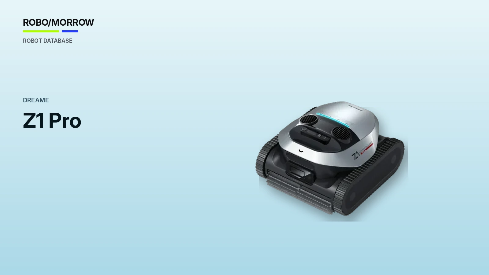 Dreame Z1 Pro — cordless pool robot profile