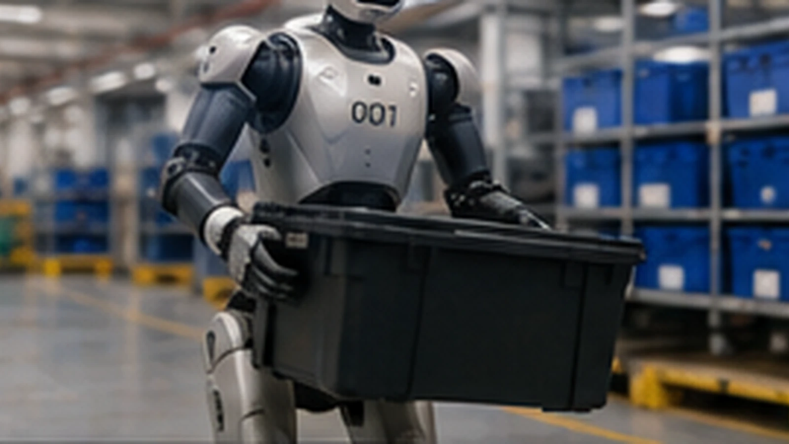 Editorial visualization of a robot performing a manipulation task — illustrating physical prompting.