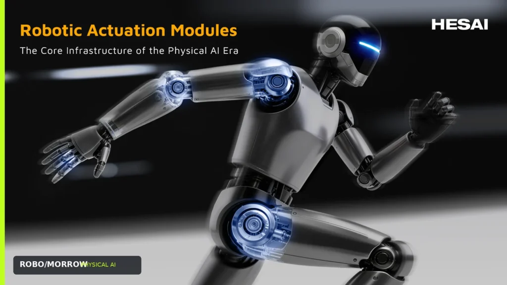 Hesai robotic actuation modules shown in the company's official Physical AI technology artwork
