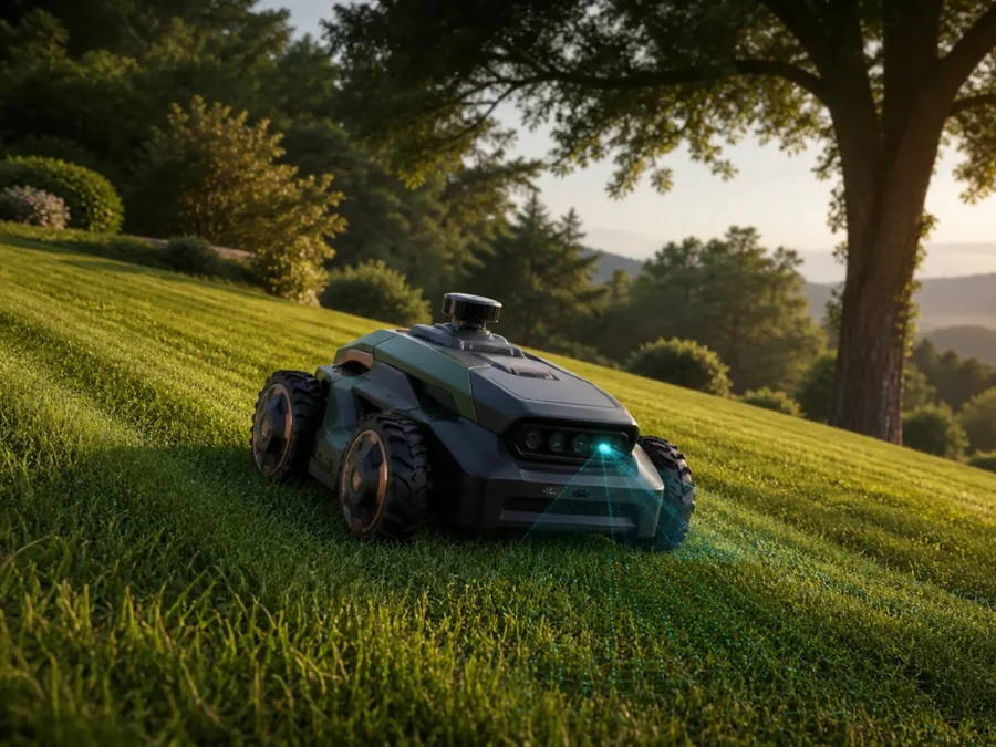 Wizualizacja redakcyjna robota Mammotion LUBA mini 2 AWD 1500; nie jest oficjalnym zdjęciem producenta.