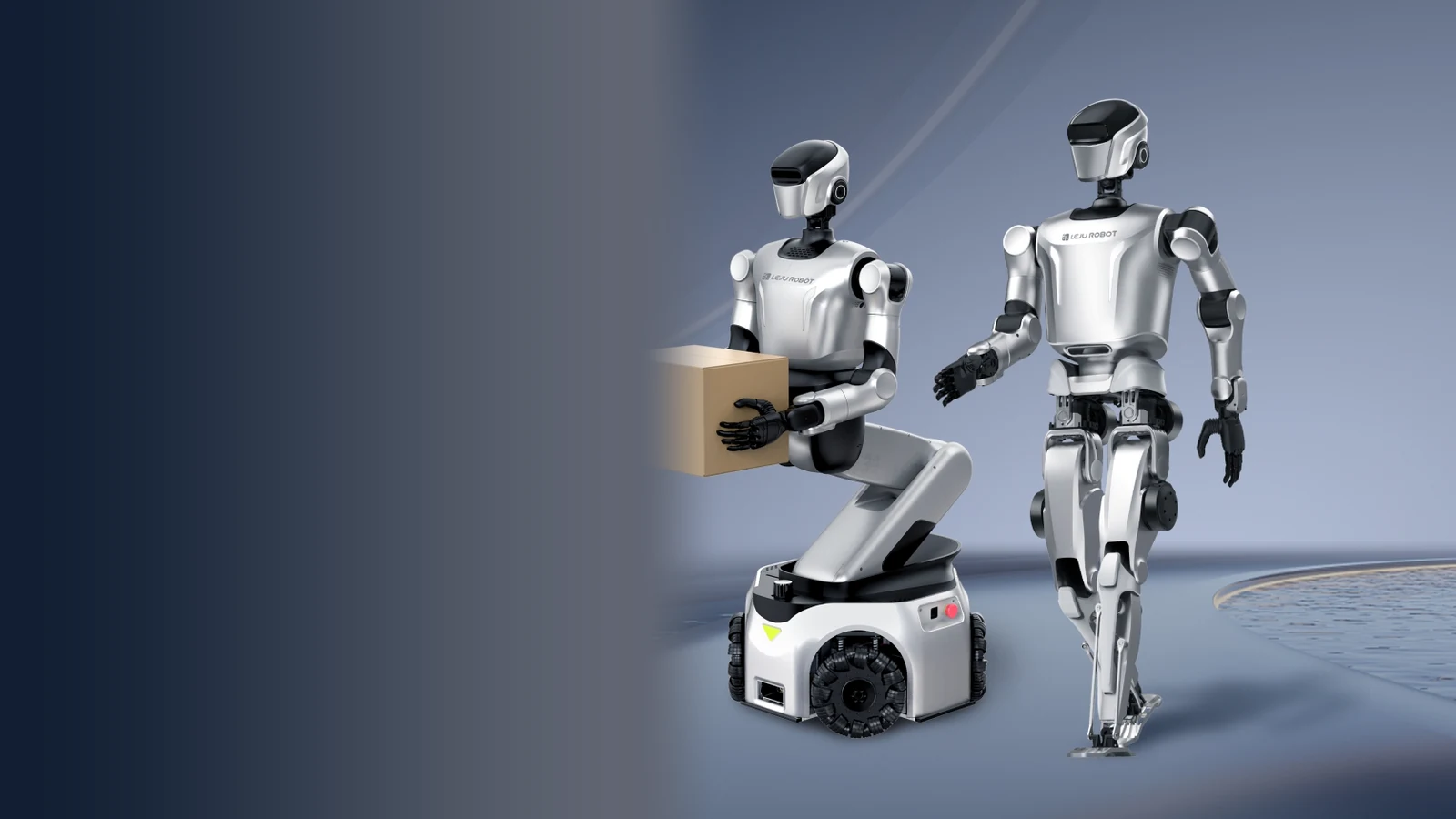 Leju KUAVO 5 and KUAVO 5-W — official manufacturer visual illustrating Chinese humanoid platforms