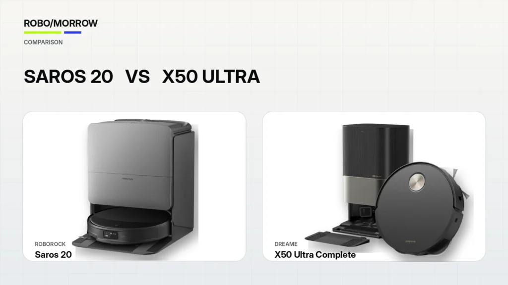 Roborock Saros 20 vs Dreame X50 Ultra Complete comparison