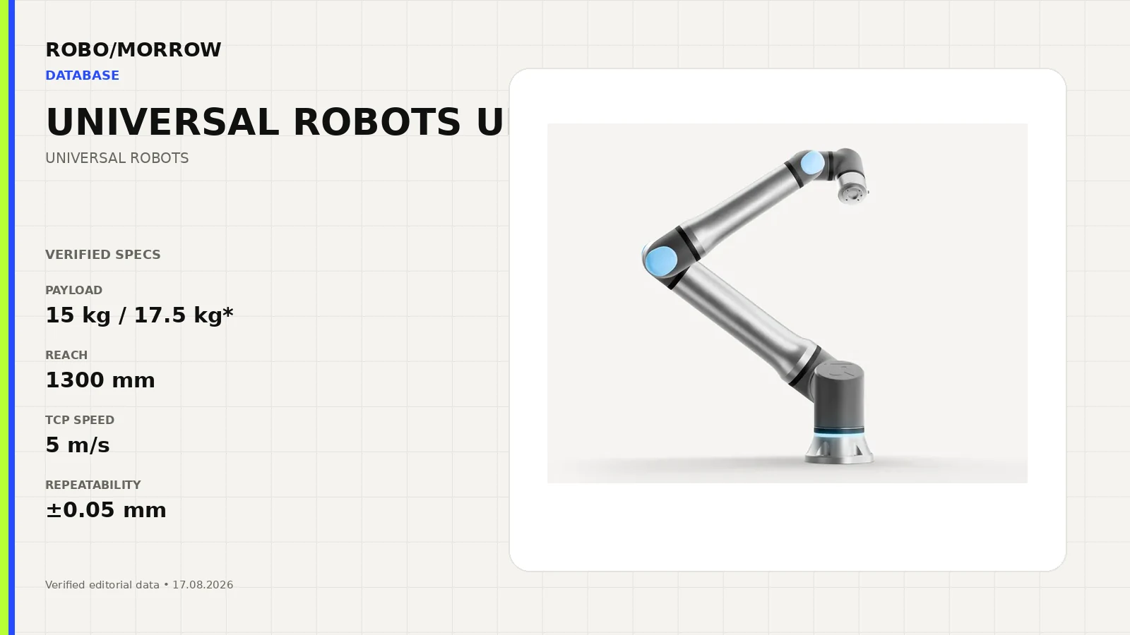 Universal Robots UR15 industrial collaborative robot