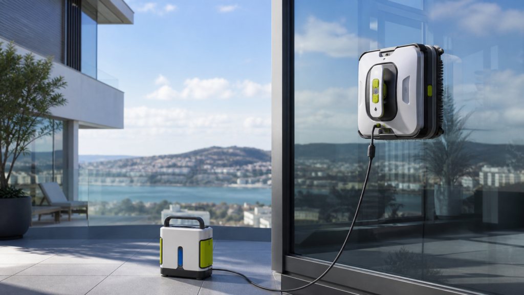 ECOVACS WINBOT W3 OMNI with station; compared with HOBOT SP10 iScraper