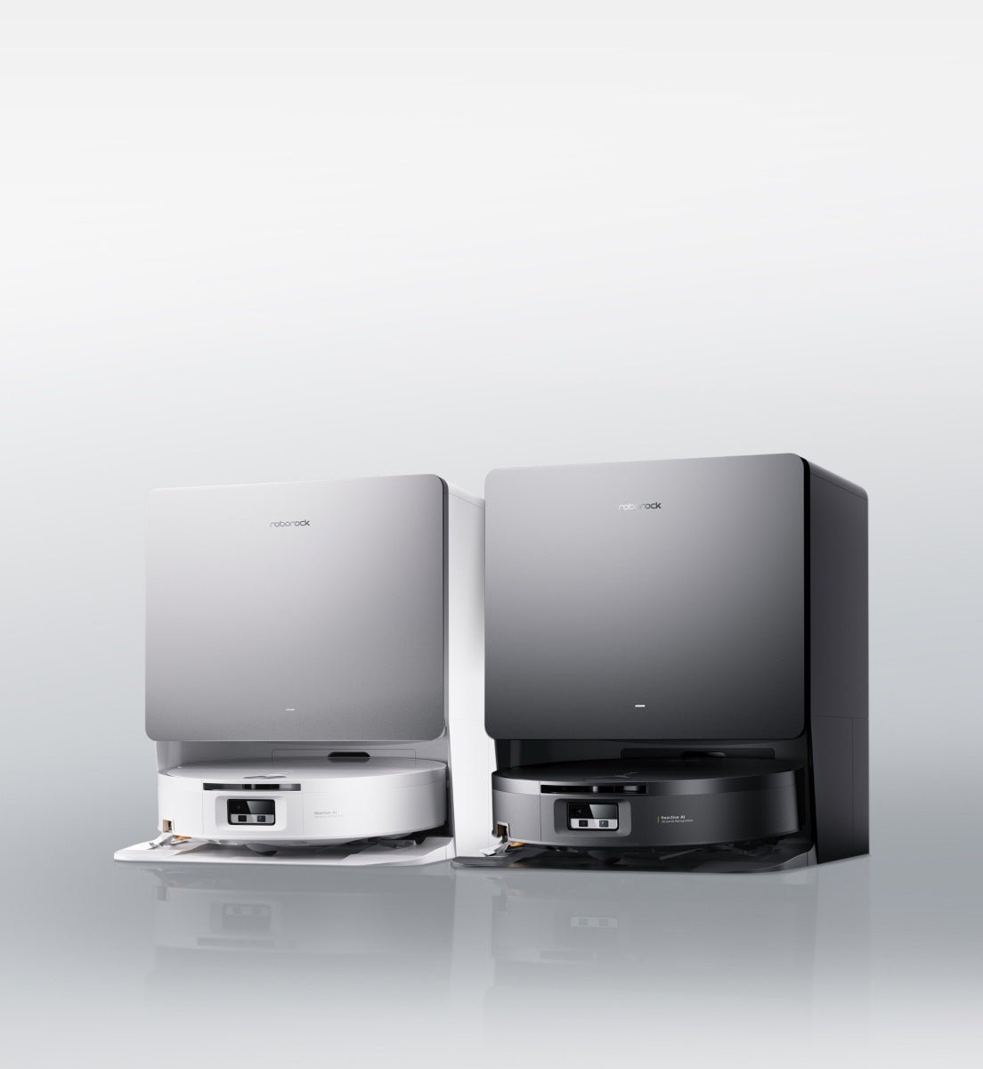 Roborock Saros 20 Flow Complete beside RockDock, compared with Saros 20 Sonic