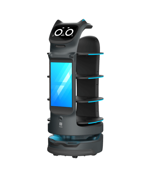 PUDU BellaBot Pro — official render of the black delivery-robot variant