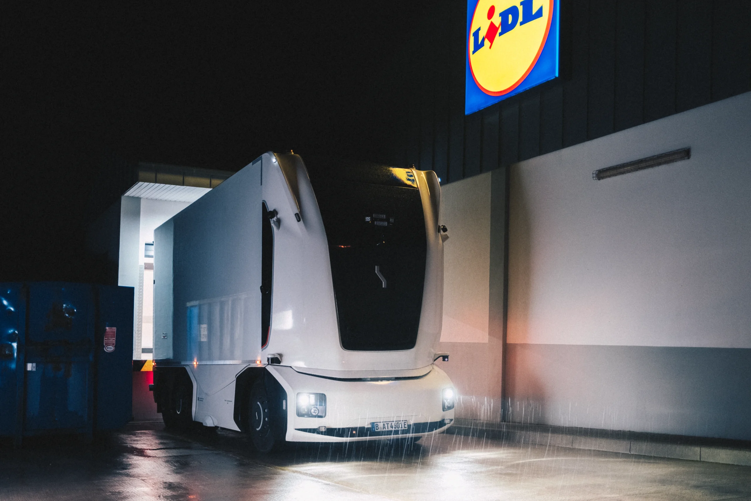 Einride autonomous truck at a Lidl site in Germany — official deployment photograph