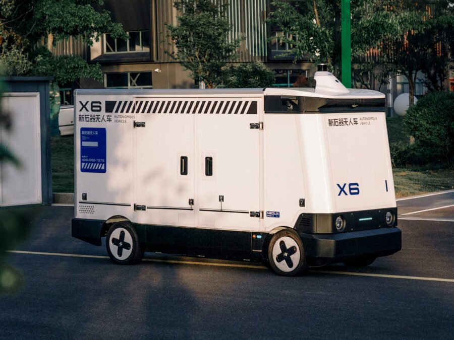 Neolix X6 on a road — official manufacturer image; model illustration, not a Brussels deployment photo
