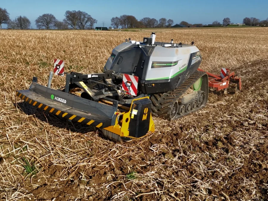 AgXeed AgBot working in a field — manufacturer photograph