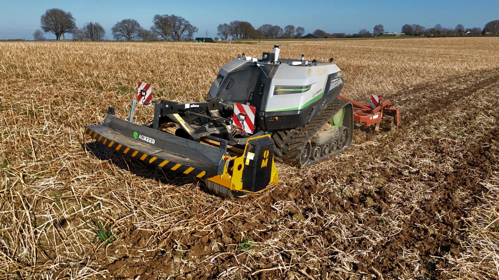 AgXeed AgBot working in a field — manufacturer photograph