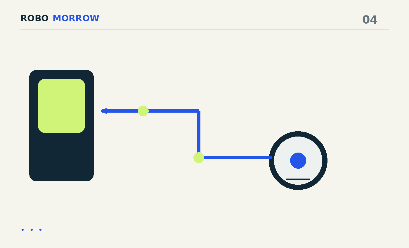 RoboMorrow editorial illustration: Robot vacuum not returning to its dock: diagnose before resetting