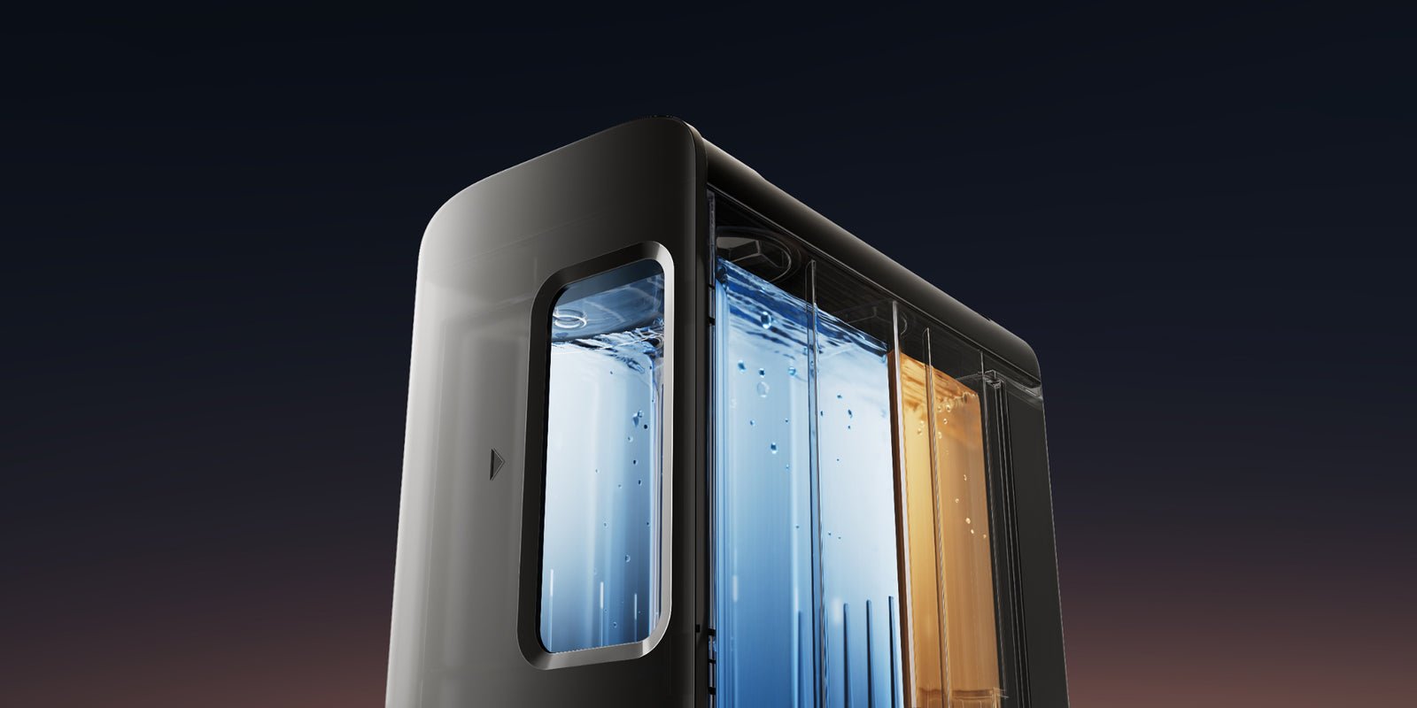 Dual solution compartments in a MOVA Z60 dock, official automatic-dispensing illustration
