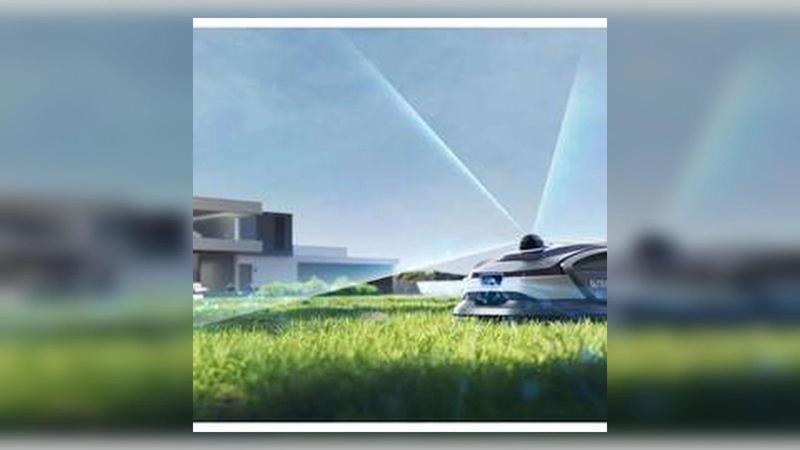 Sunseeker robot mower from the 2027 LiDAR lineup mowing grass outdoors