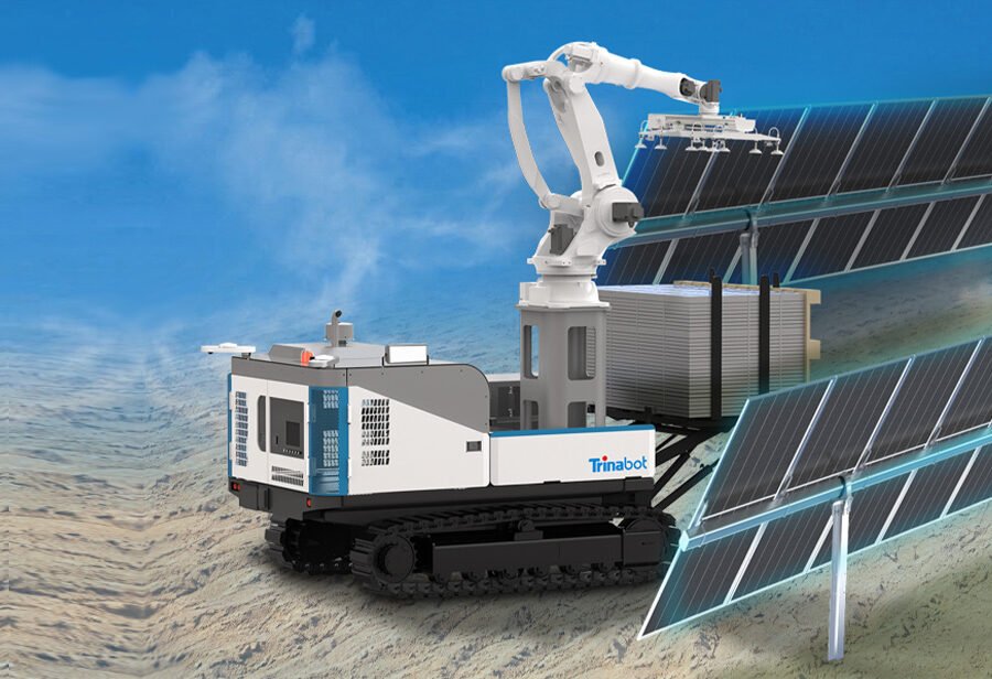 TrinaTracker BUILDEX (TrinaBot) PV module installation robot - official Trinasolar render