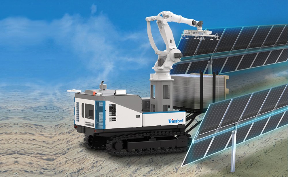 TrinaTracker BUILDEX (TrinaBot) - robot do transportu i montażu modułów PV, oficjalny render Trinasolar