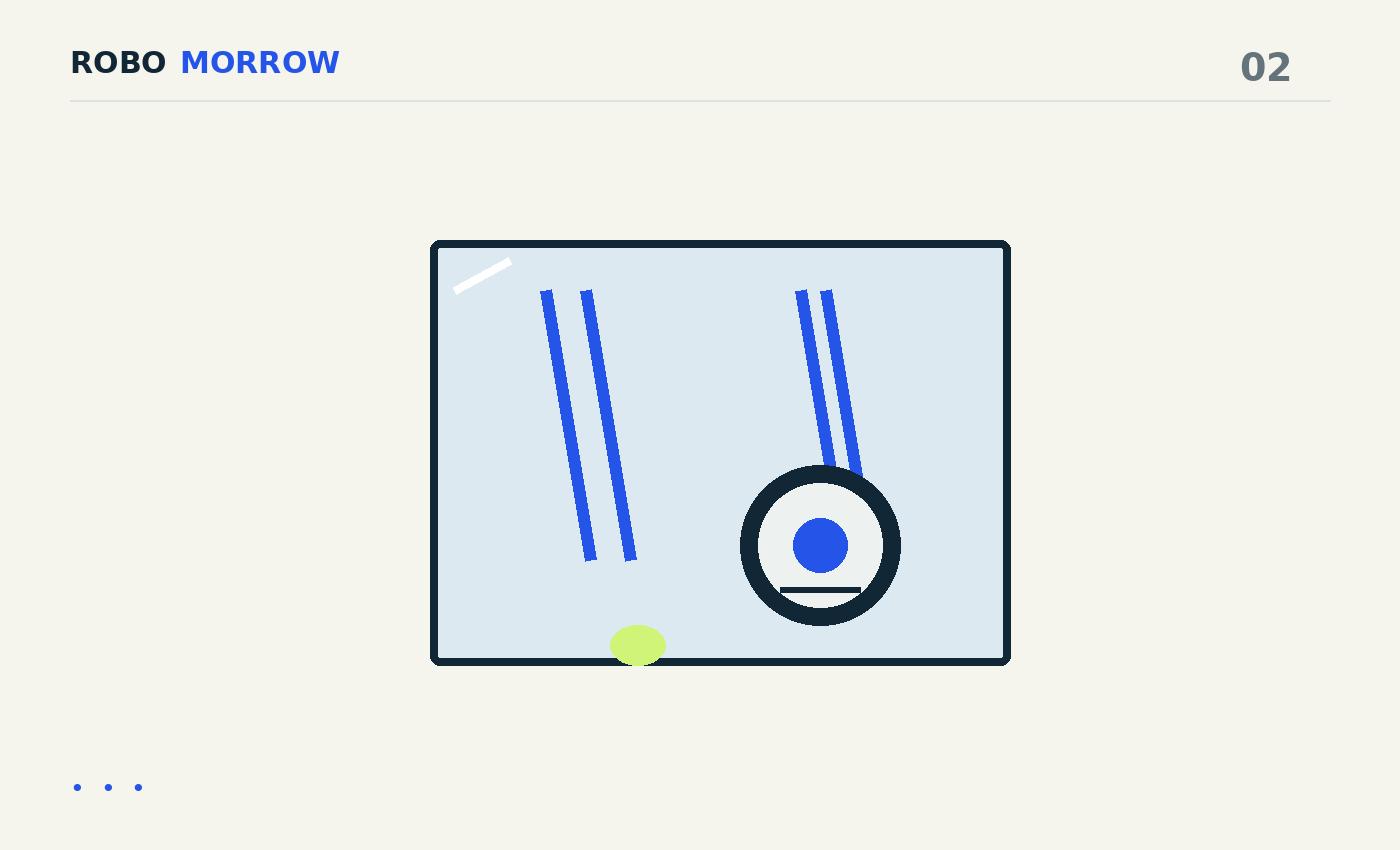 RoboMorrow editorial illustration: Window-cleaning robot leaves streaks: pad, solution and timing