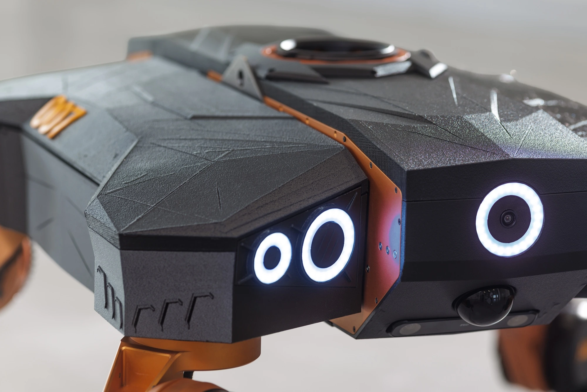 Close-up of the new All3 Mantis body and sensors. Photograph: All3.