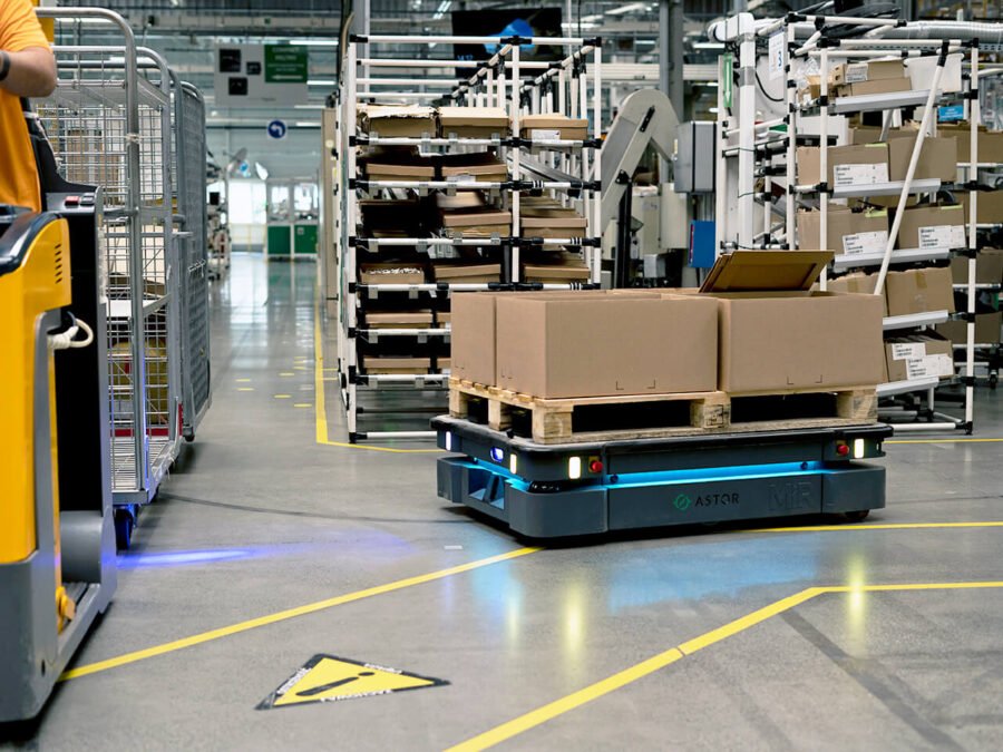 MiR500 at Schneider Electric in Bukowno. Photograph: Mobile Industrial Robots.