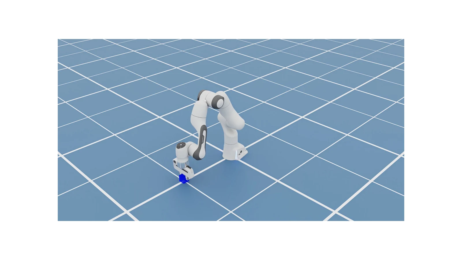Oficjalny obraz CoreWeave: ramię Franka w symulacji Isaac Sim. Symulacja, nie fizyczny test robota.
